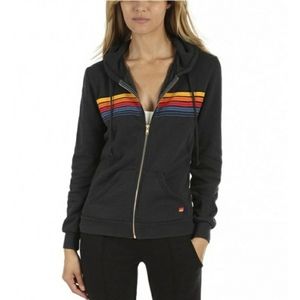 AVIATOR NATION 5 STRIPE ZIP HOODIE